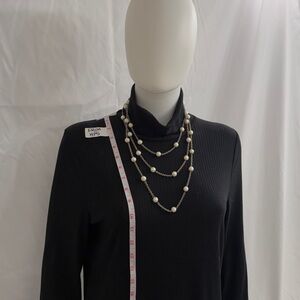 Vintage 64” Faux Pearl Necklace Multi Wrap